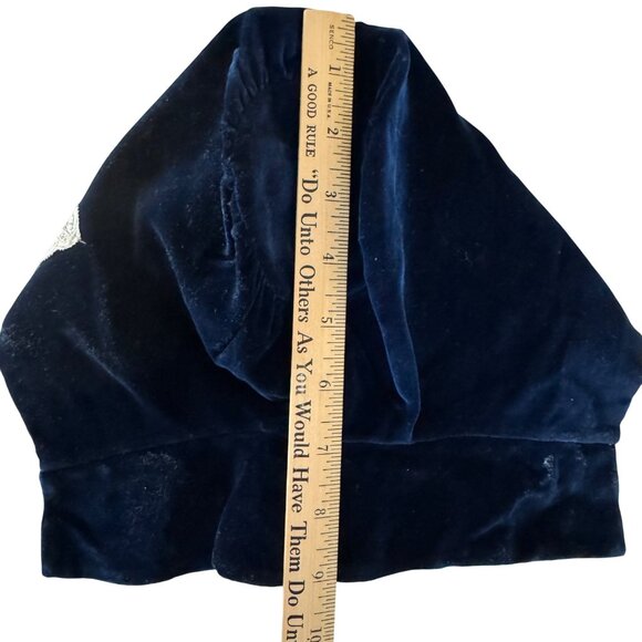 Victorian 1800s Antique Blue Velvet & Lace Girls Bonnet Theater Movie Prop Costu - Picture 8 of 8
